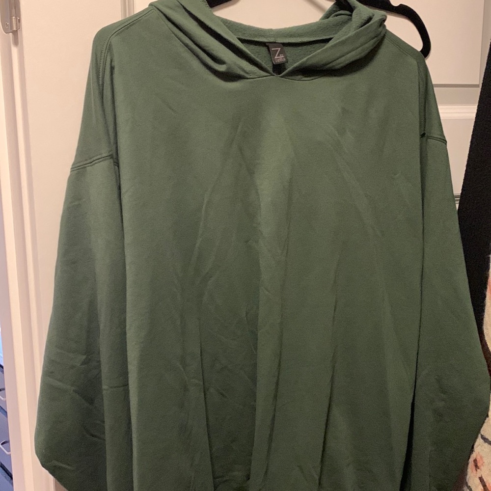 Large green Mens plain hoodie